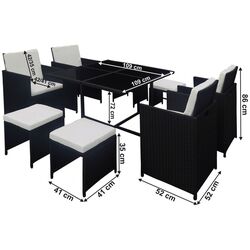 Set mobilier da gradina Mobhaus Kubikus (Black) Thumb