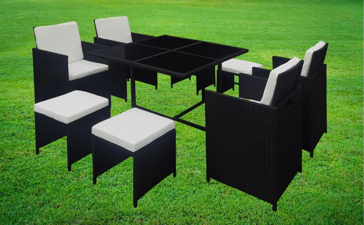 Set mobilier da gradina Mobhaus Kubikus (Black)