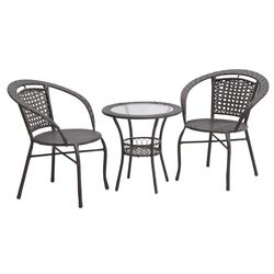 Set mobilier de gradina Mobhaus Lasan 2 scaune (Brown)