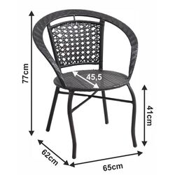 Set mobilier de gradina Mobhaus Lasan 2 scaune (Brown) Thumb