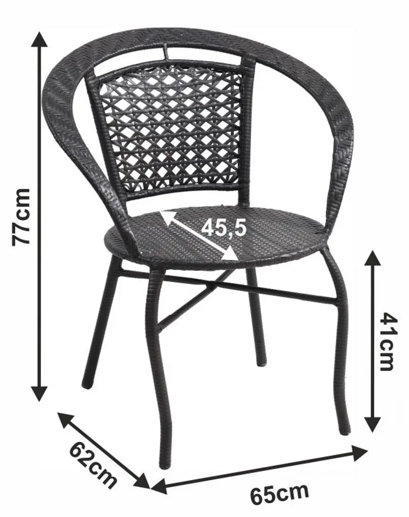 Set mobilier de gradina Mobhaus Lasan 2 scaune (Brown)