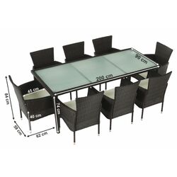 Set mobilier da gradina Mobhaus Menibor 8 scaune (Brown/Beige) Thumb