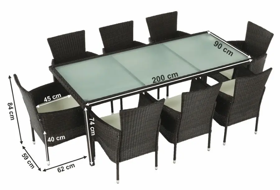 Set mobilier da gradina Mobhaus Menibor 8 scaune (Brown/Beige)