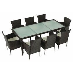 Set mobilier da gradina Mobhaus Menibor 8 scaune (Brown/Beige)