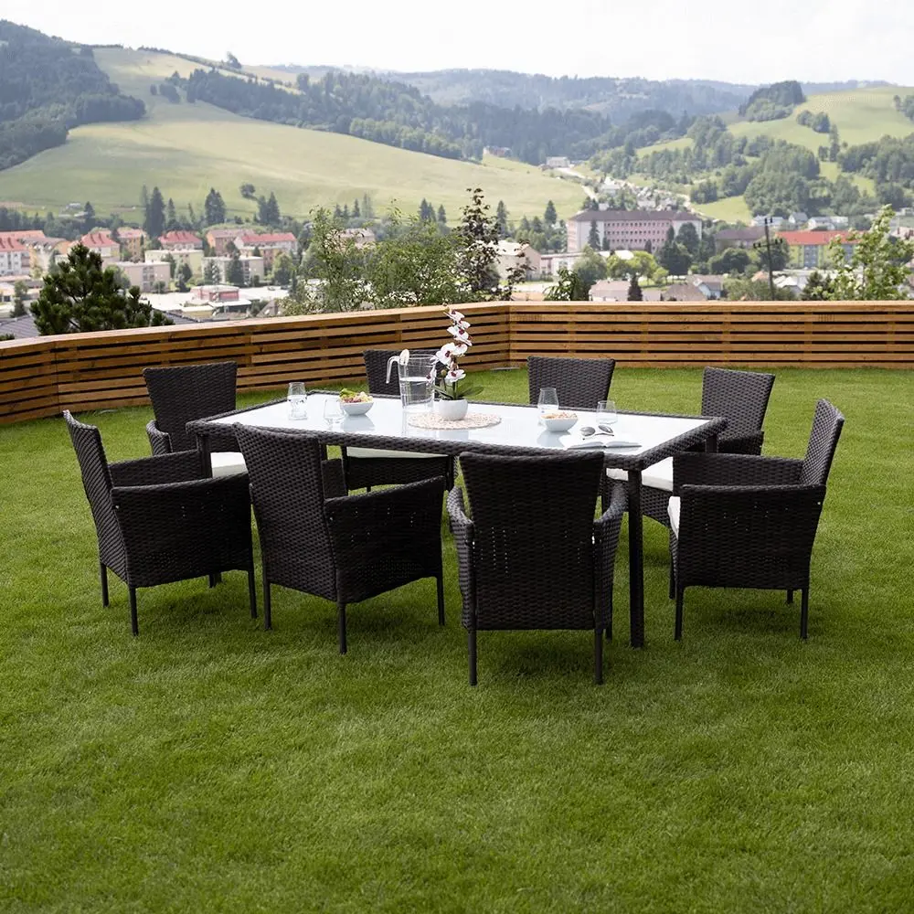 Set mobilier da gradina Mobhaus Menibor 8 scaune (Brown/Beige)