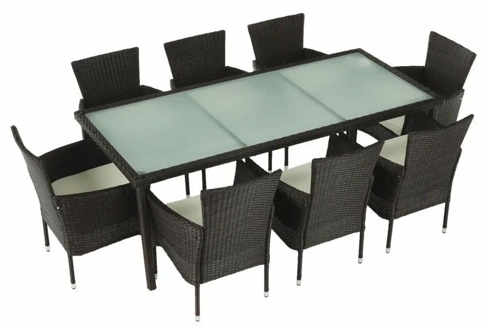 Set mobilier da gradina Mobhaus Menibor 8 scaune (Brown/Beige)