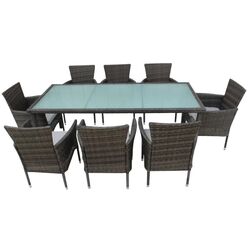 Set mobilier de gradina Mobhaus Menibor masa/8 scaune (Gray)