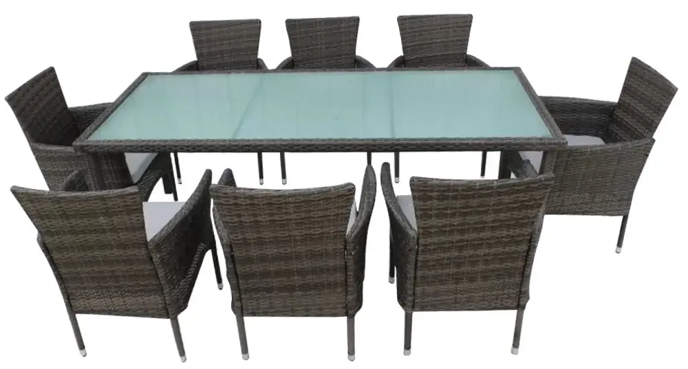 Set mobilier de gradina Mobhaus Menibor masa/8 scaune (Gray)
