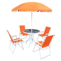 Set mobilier da gradina Mobhaus Odelo 4 scaune (Orange/White)