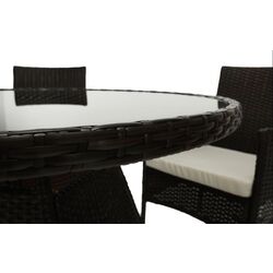 Set mobilier de gradina Mobhaus Randel masa/4 scaune (Dark Brown/Cream) Thumb