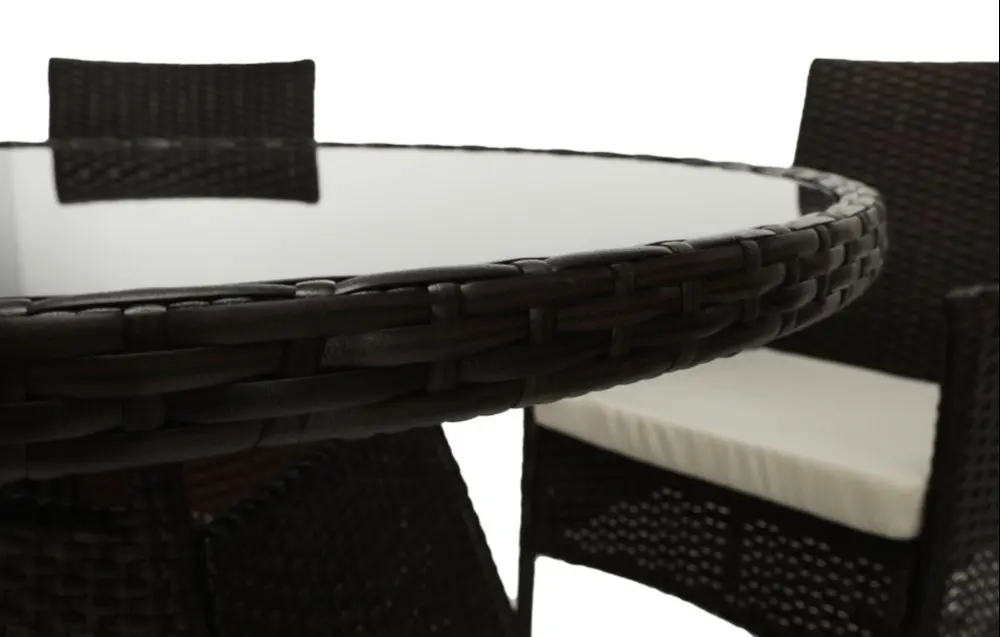 Set mobilier de gradina Mobhaus Randel masa/4 scaune (Dark Brown/Cream) - 7