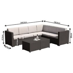 Set mobilier da gradina Mobhaus Roden (Brown/Beige) Thumb