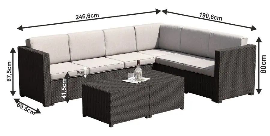 Set mobilier da gradina Mobhaus Roden (Brown/Beige)