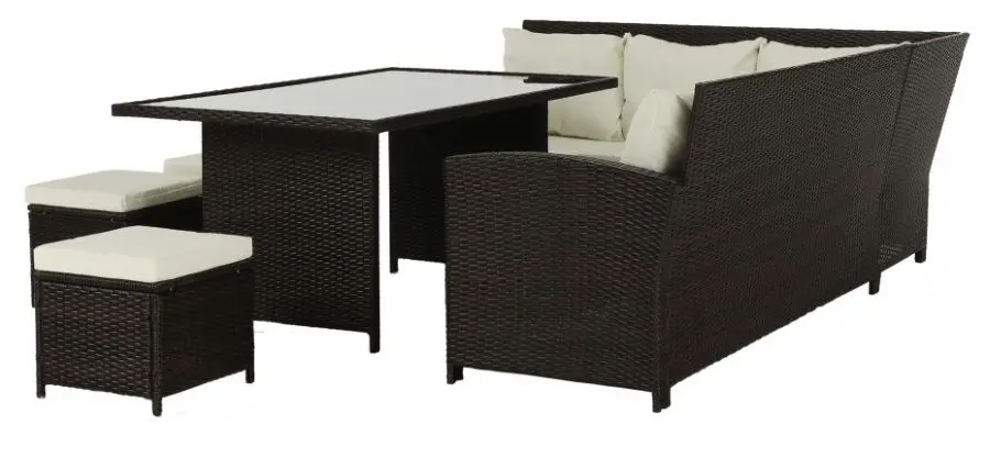 Set mobilier de gradina Mobhaus Stark (Brown/Cream) - 16