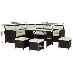 Set mobilier de gradina Mobhaus Stark (Brown/Cream) Thumb