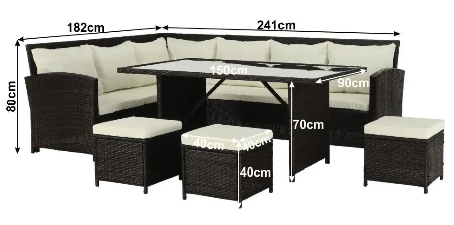 Set mobilier de gradina Mobhaus Stark (Brown/Cream) - 2