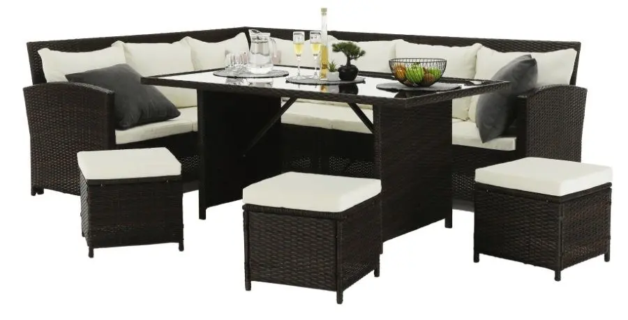 Set mobilier de gradina Mobhaus Stark (Brown/Cream) - 15