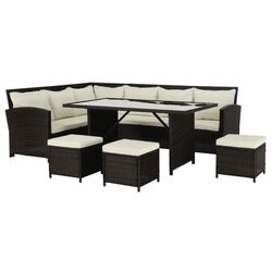 Set mobilier de gradina Mobhaus Stark (Brown/Cream)