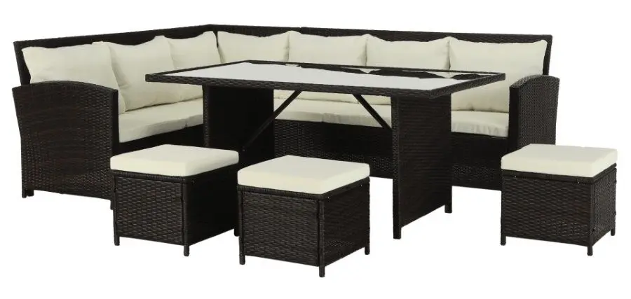 Set mobilier de gradina Mobhaus Stark (Brown/Cream)