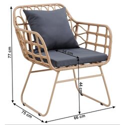 Set mobilier de gradina Mobhaus Tajro (Natural/Gray) Thumb