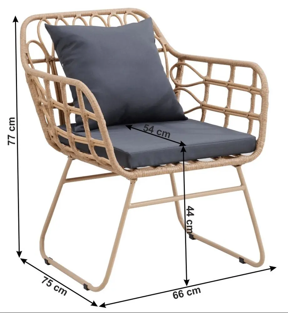 Set mobilier de gradina Mobhaus Tajro (Natural/Gray) - 11