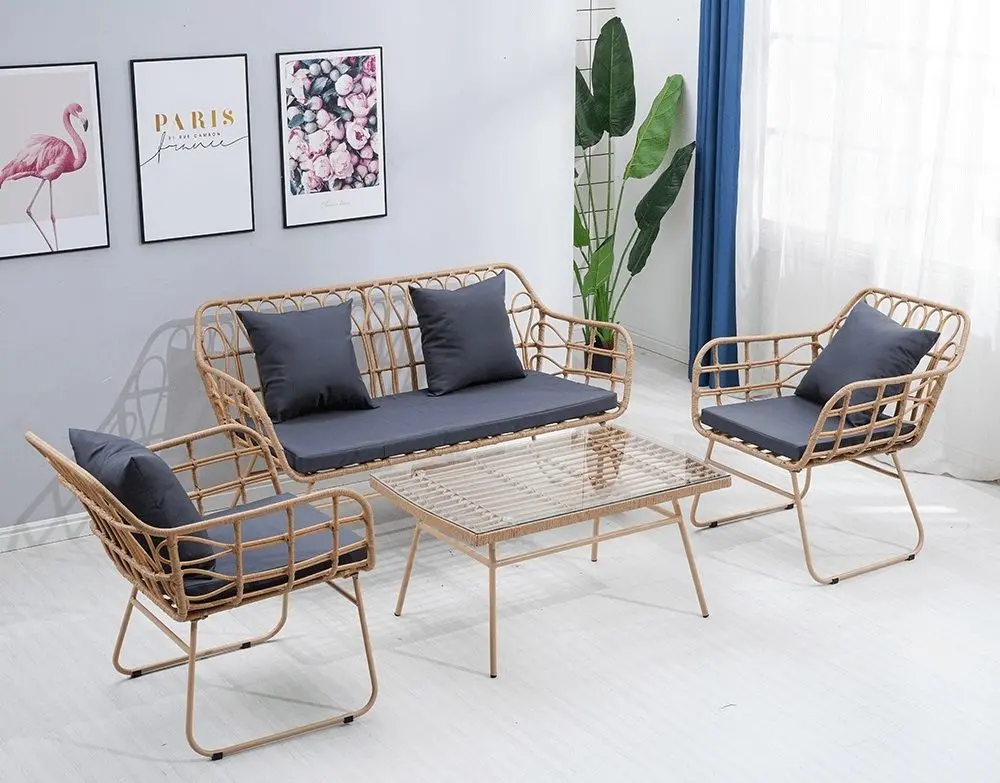 Set mobilier de gradina Mobhaus Tajro (Natural/Gray) - 8