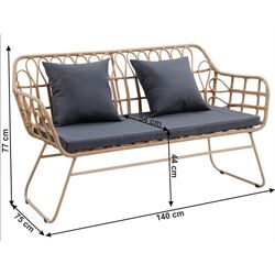 Set mobilier de gradina Mobhaus Tajro (Natural/Gray) Thumb