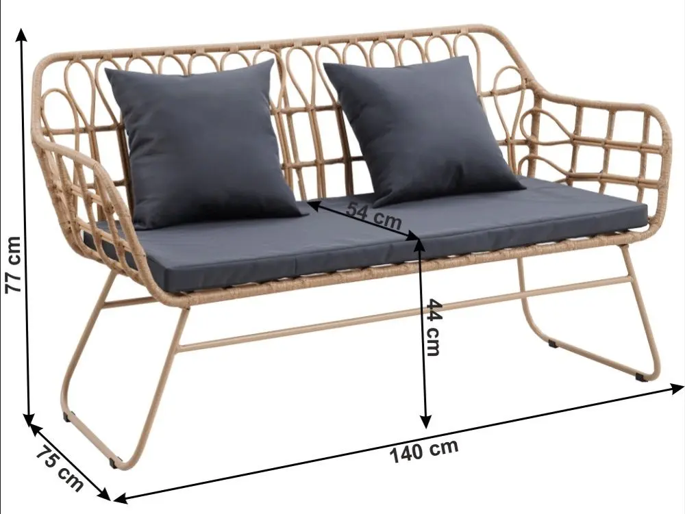 Set mobilier de gradina Mobhaus Tajro (Natural/Gray) - 10