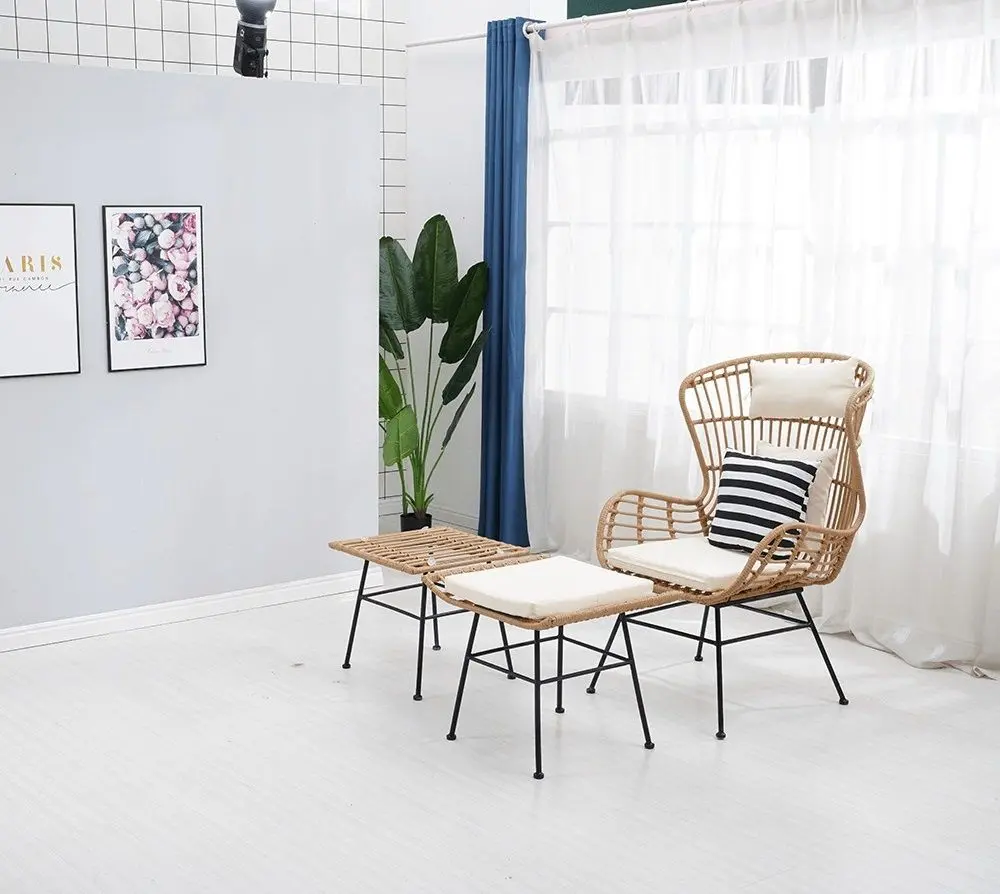 Set mobilier de gradina Mobhaus Vasal (Natural/Black/Beige) - 3