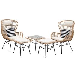 Set mobilier de gradina Mobhaus Vasal (Natural/Black/Beige)