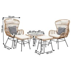 Set mobilier de gradina Mobhaus Vasal (Natural/Black/Beige) Thumb