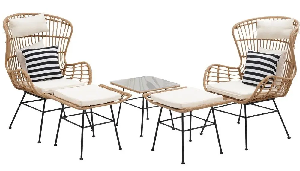 Set mobilier de gradina Mobhaus Vasal (Natural/Black/Beige)