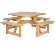 Set mobilier de gradina Mobilaiud Piknik Quatro (Wood Natural)