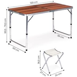 Set mobilier de gradina Modern Home GMGF-RM07 (Brown/Silver) Thumb