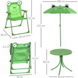 Детский комплект садовой мебели Outsunny 312-024GN (Green) Thumb