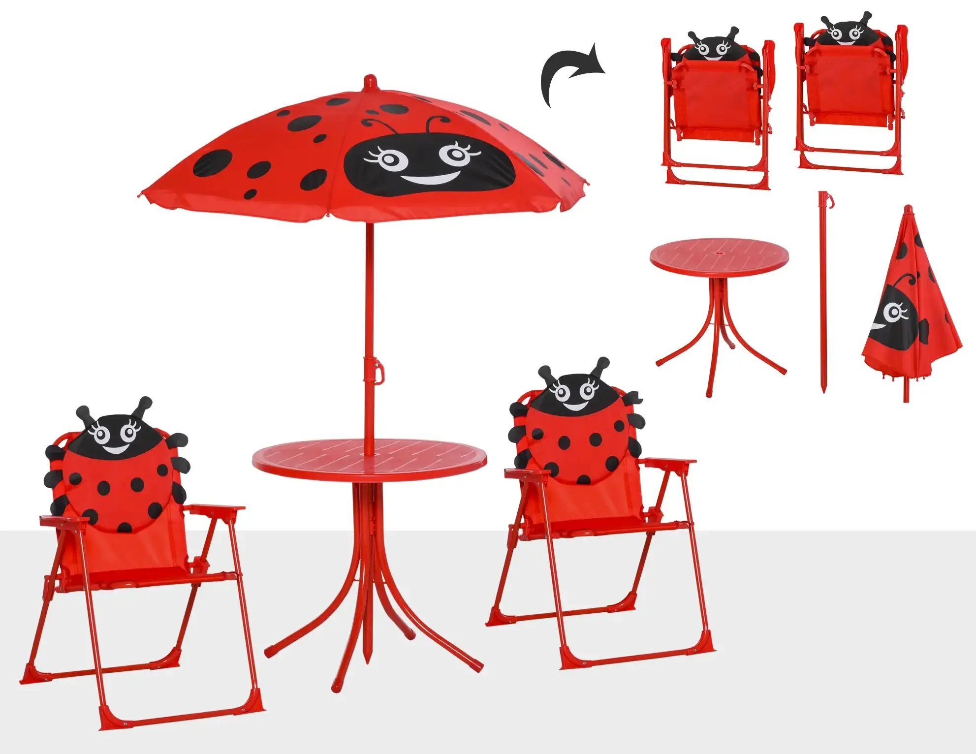 Комплект садовой мебели детский Outsunny 312-024RD (Red) - 4
