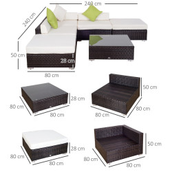 Set mobilier de gradina Outsunny 100110-027BN (Brown) Thumb