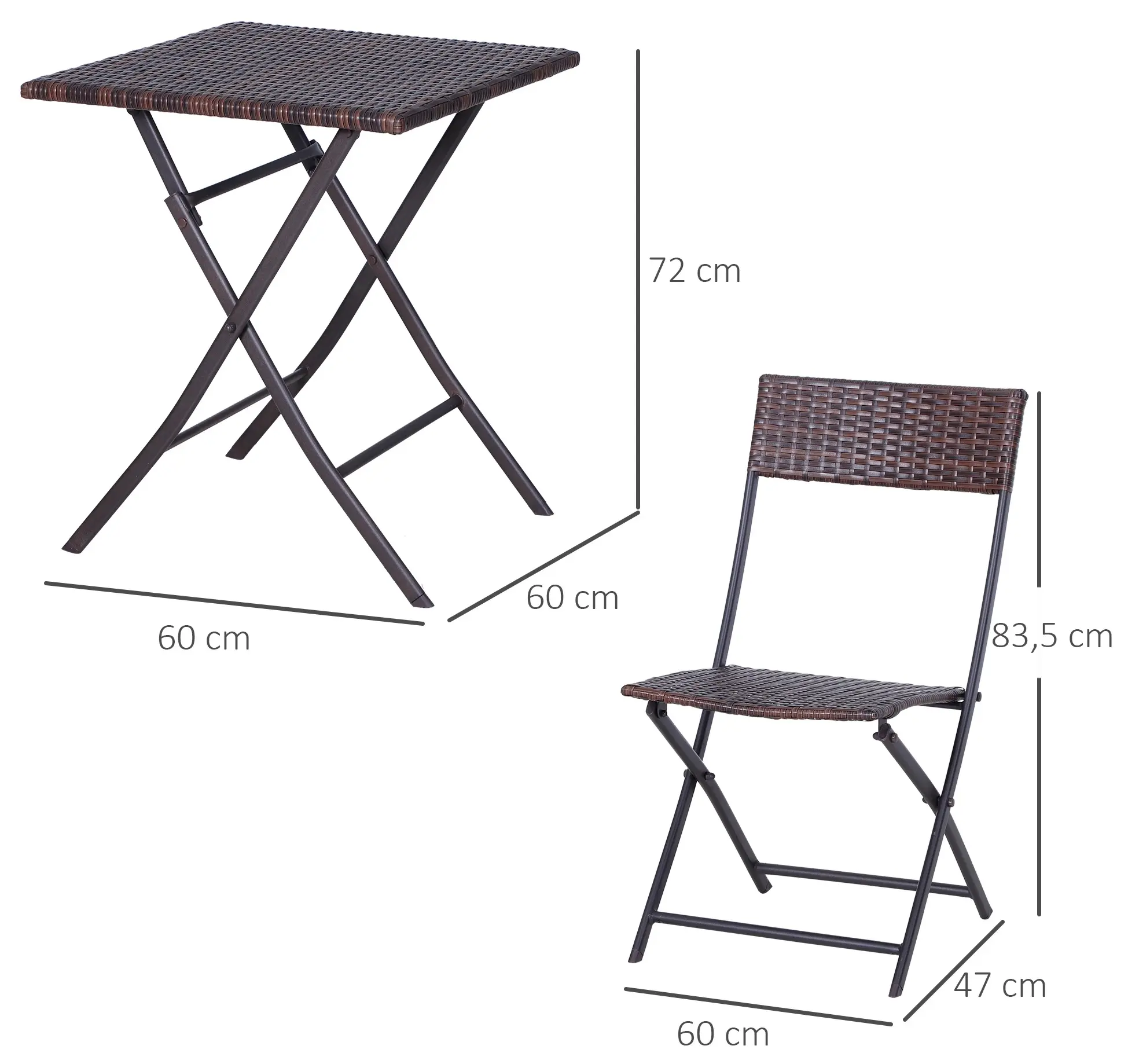 Комплект садовой мебели Outsunny 841-176 (Brown) - 4