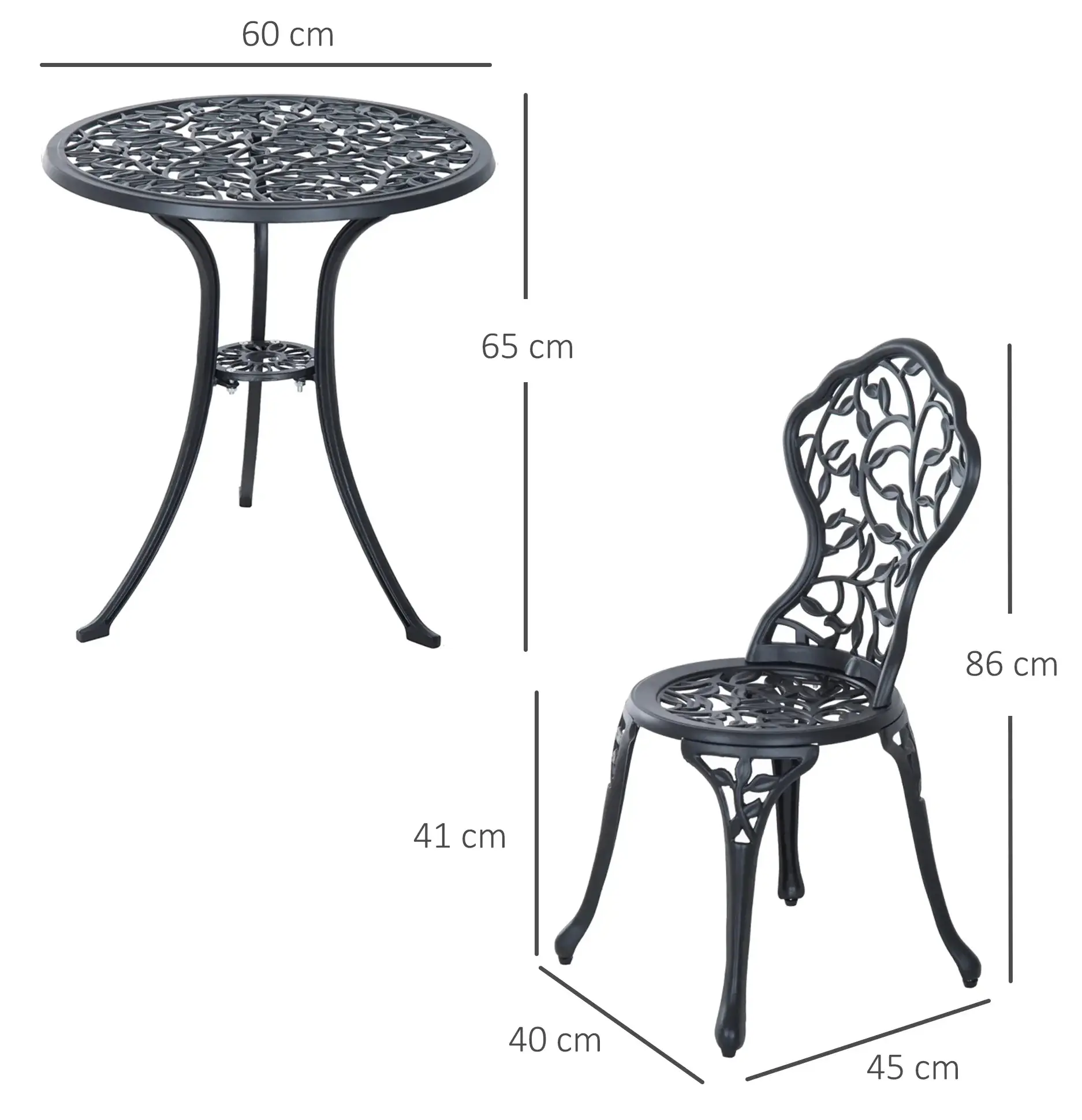 Set mobilier de gradina Outsunny 84B-028 (Black) - 7