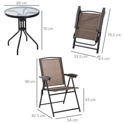 Set mobilier de gradina Outsunny 84B-225 (Brown/Black) Thumb