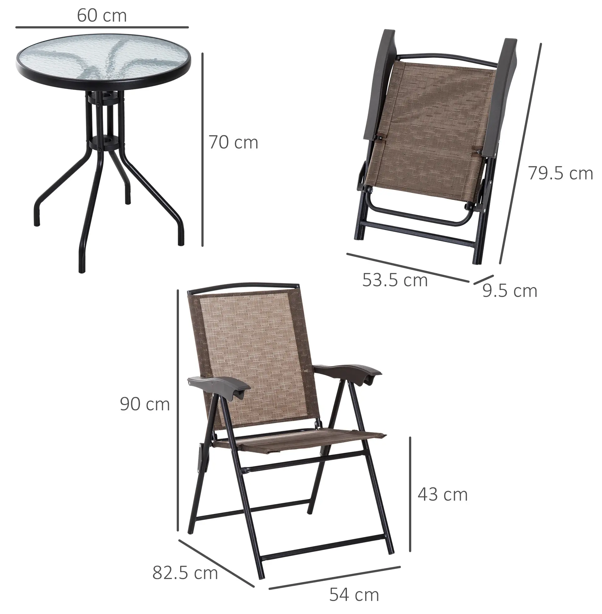 Set mobilier de gradina Outsunny 84B-225 (Brown/Black) - 7