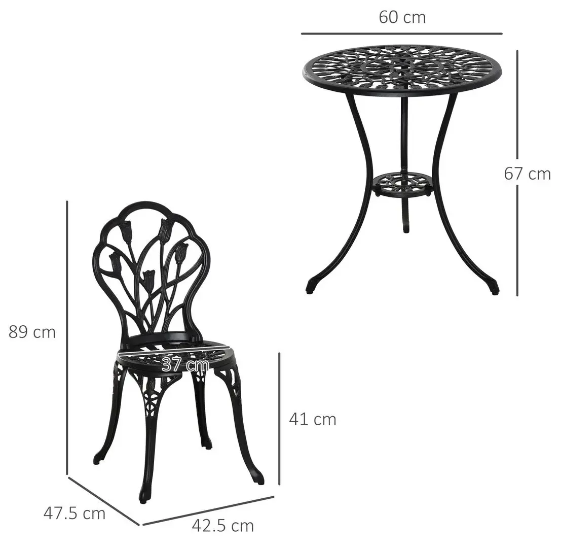 Set mobilier de gradina Outsunny 84B-500BK (Black) - 4