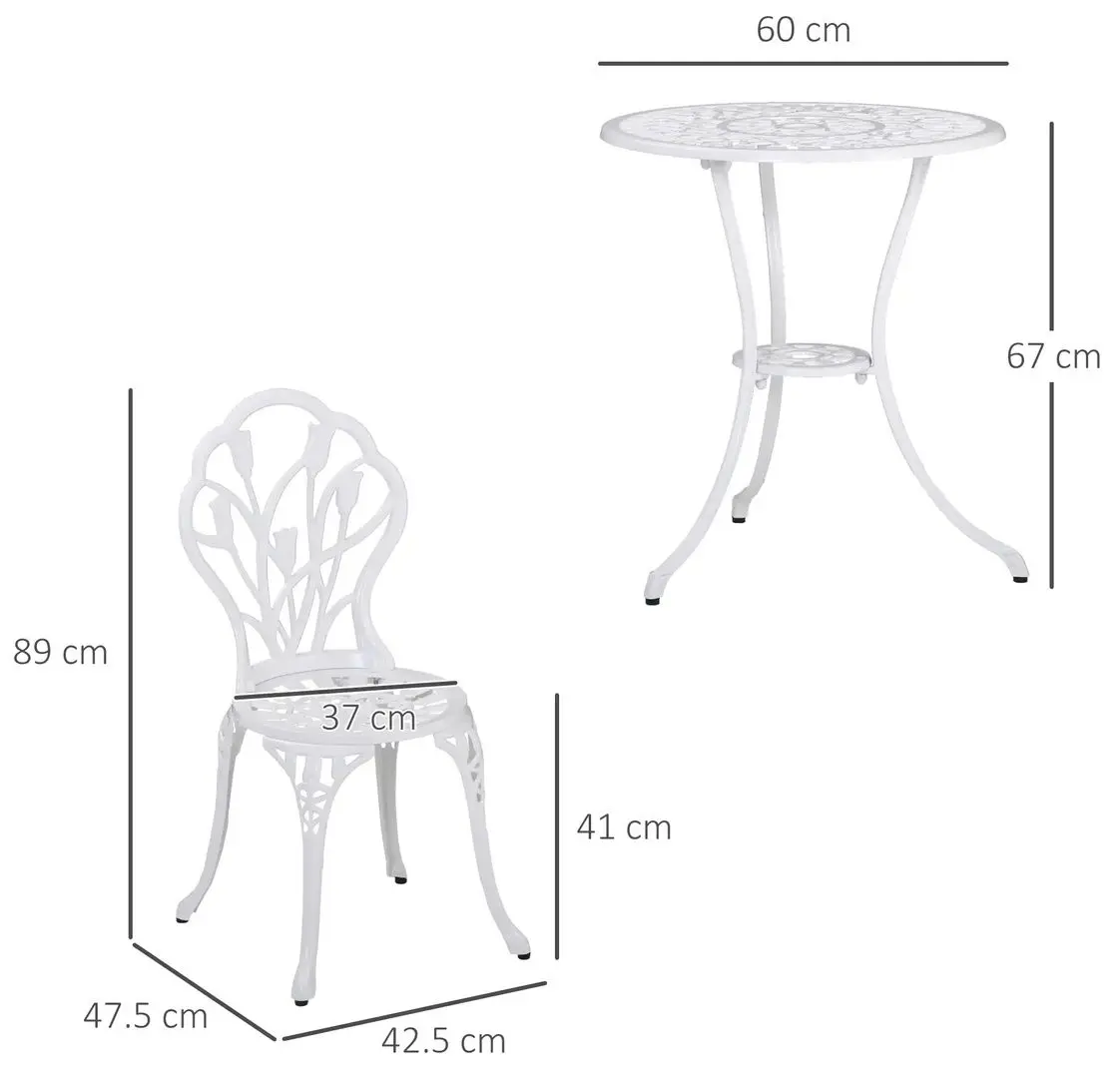 Set mobilier de gradina Outsunny 84B-500WT (White)
