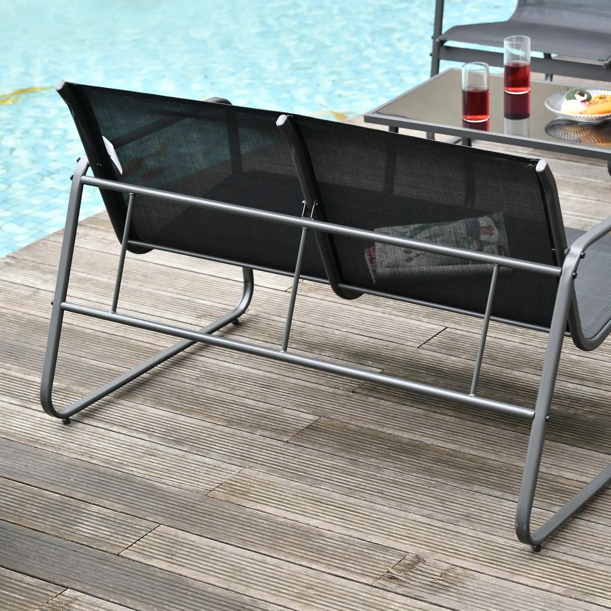 Комплект садовой мебели Outsunny 84B-507 (Black) - 2