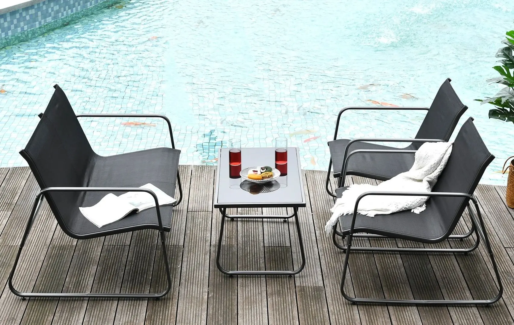 Комплект садовой мебели Outsunny 84B-507 (Black)