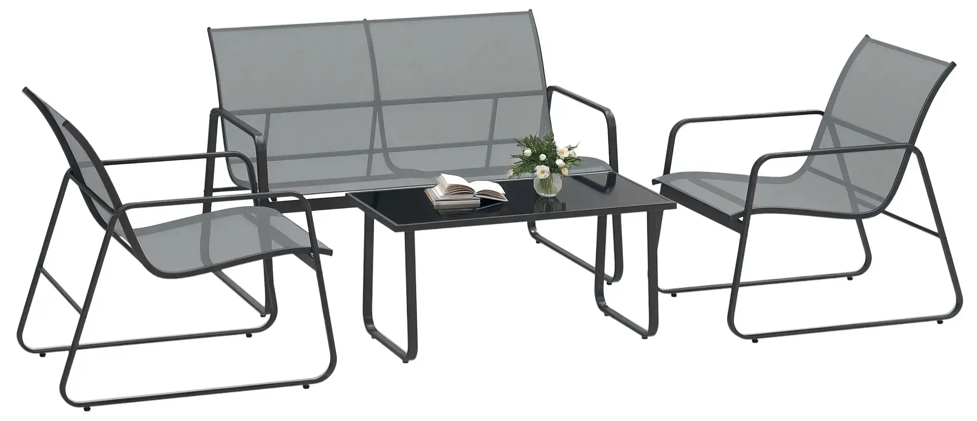 Set mobilier de gradina Outsunny 84B-507V00LG (Light Grey) - 2