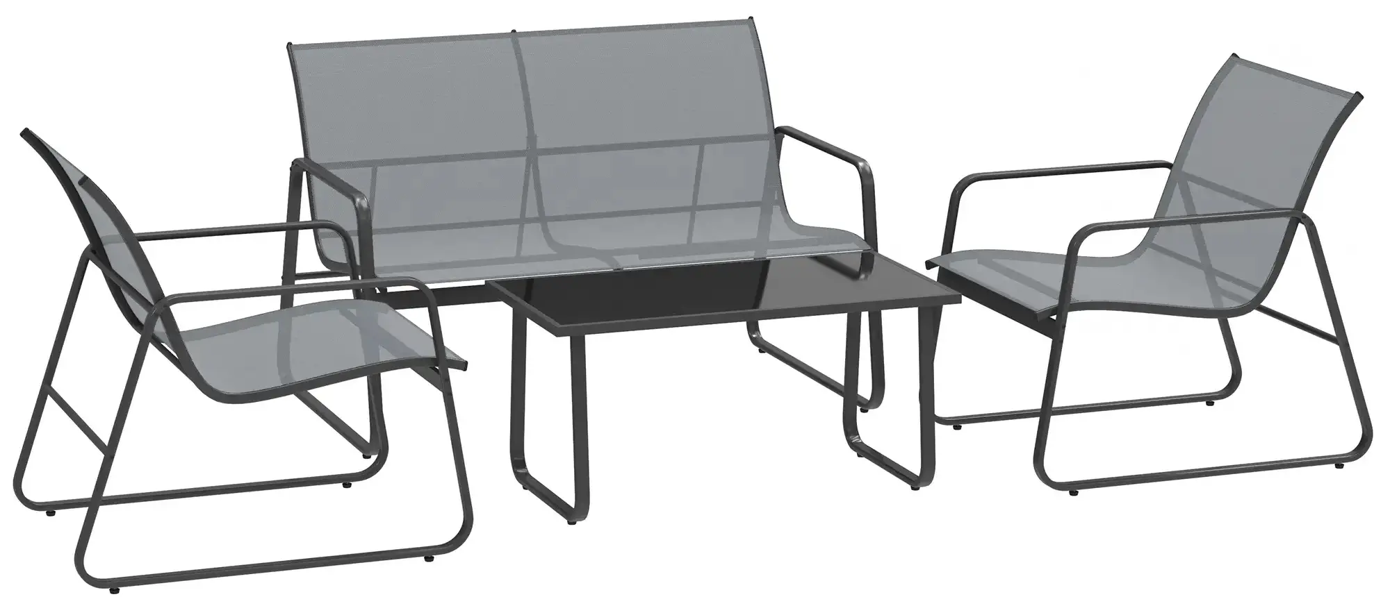 Set mobilier de gradina Outsunny 84B-507V00LG (Light Grey) - 4