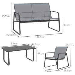Set mobilier de gradina Outsunny 84B-507V00LG (Light Grey) Thumb