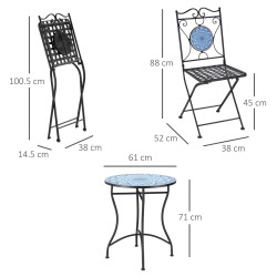 Комплект садовой мебели Outsunny 84B-852 (Dark Grey/Blue) Thumb