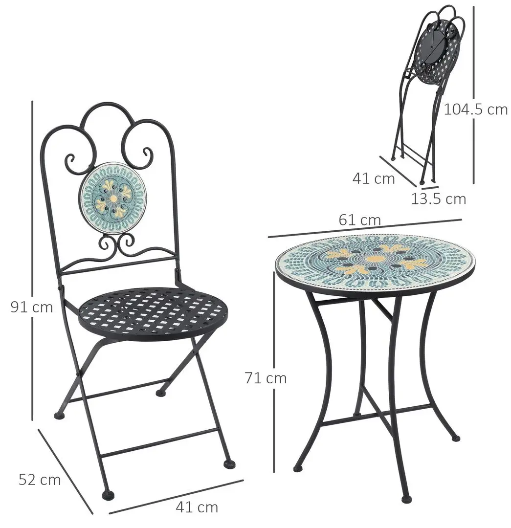 Set mobilier de gradina Outsunny 84B-853 (Black/Green)